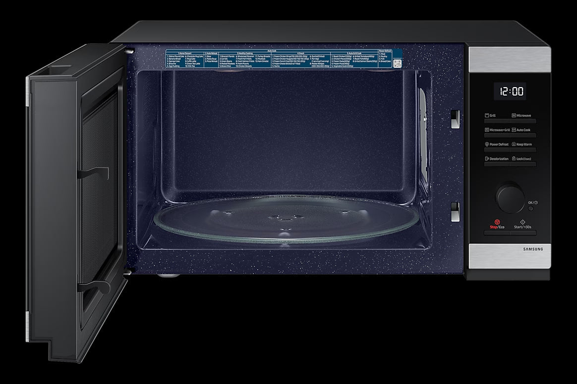 Samsung 40L Grill Microwave Oven (MG40DG5524AT) — Silver/Black Stainless Steel - Smart Duka Electronics