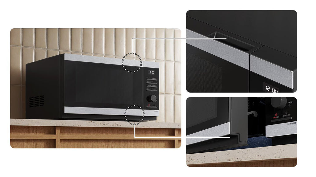 Samsung 40L Grill Microwave Oven (MG40DG5524AT) — Silver/Black Stainless Steel - Smart Duka Electronics